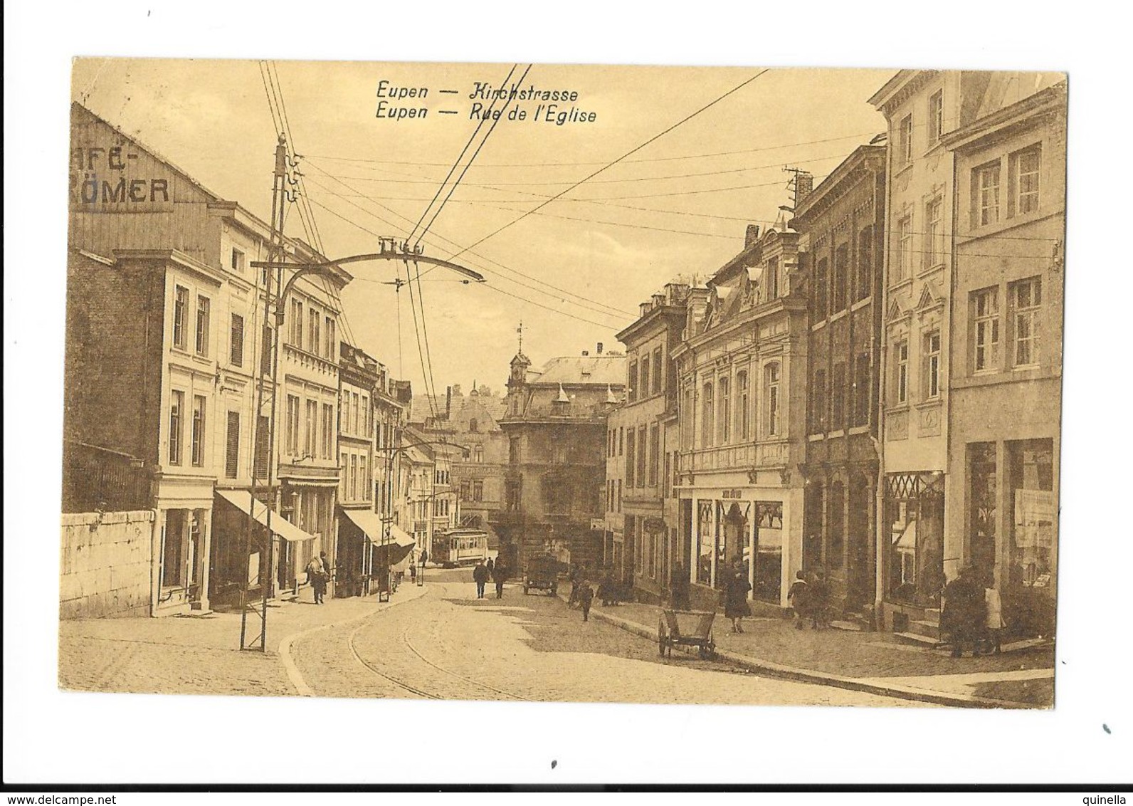 Eupen  ( M 4228 )  Vielle Tram En Bas , De Rue De L'Eglise - Eupen