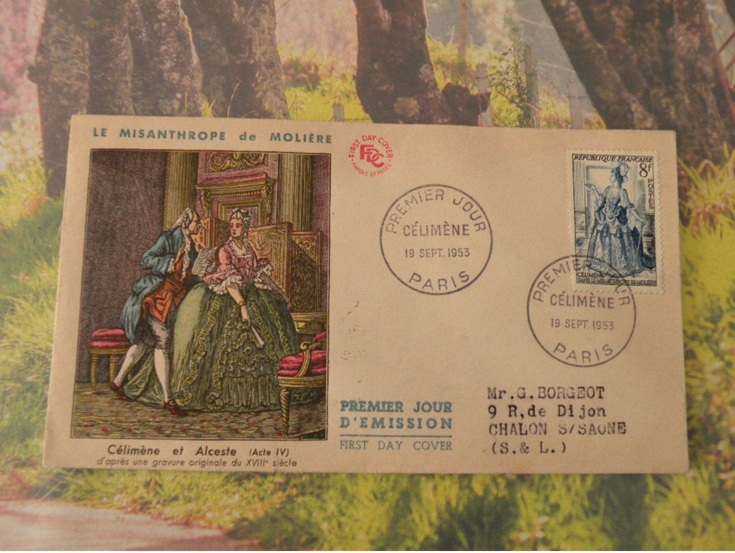 Célimène Et Alceste - Paris (75) - 19.9.1953 < FDC 1er Jour > Coté 13€ - N°956 Y&T - 1950-1959