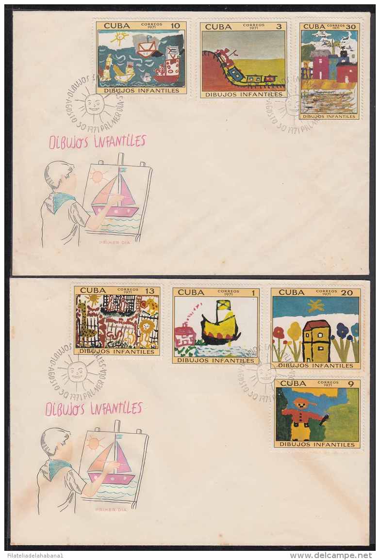 1971-FDC-55 CUBA. 1971 FDC. DIBUJOS INFANTILES, DRAWING CHILDREN. - FDC