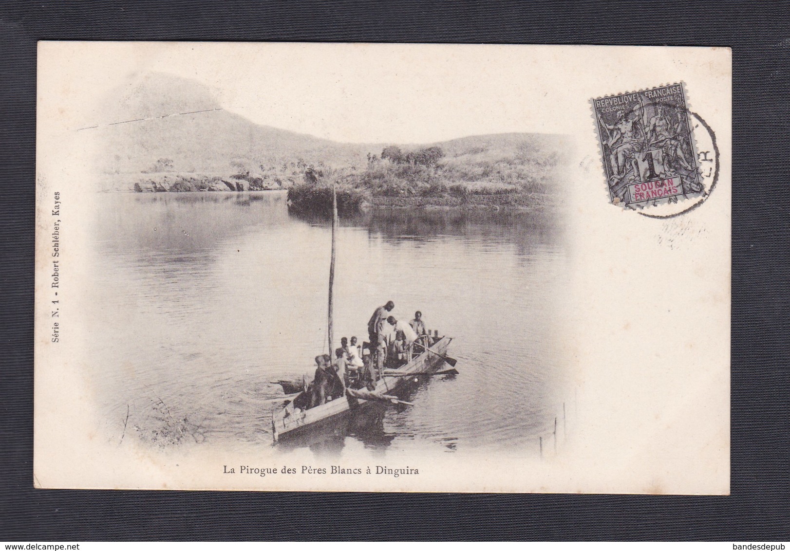 Soudan Francais Mali La Pirogue Des Peres Blancs à Dinguira ( Serie 1 Robert Schleber Kayes ) - Mali