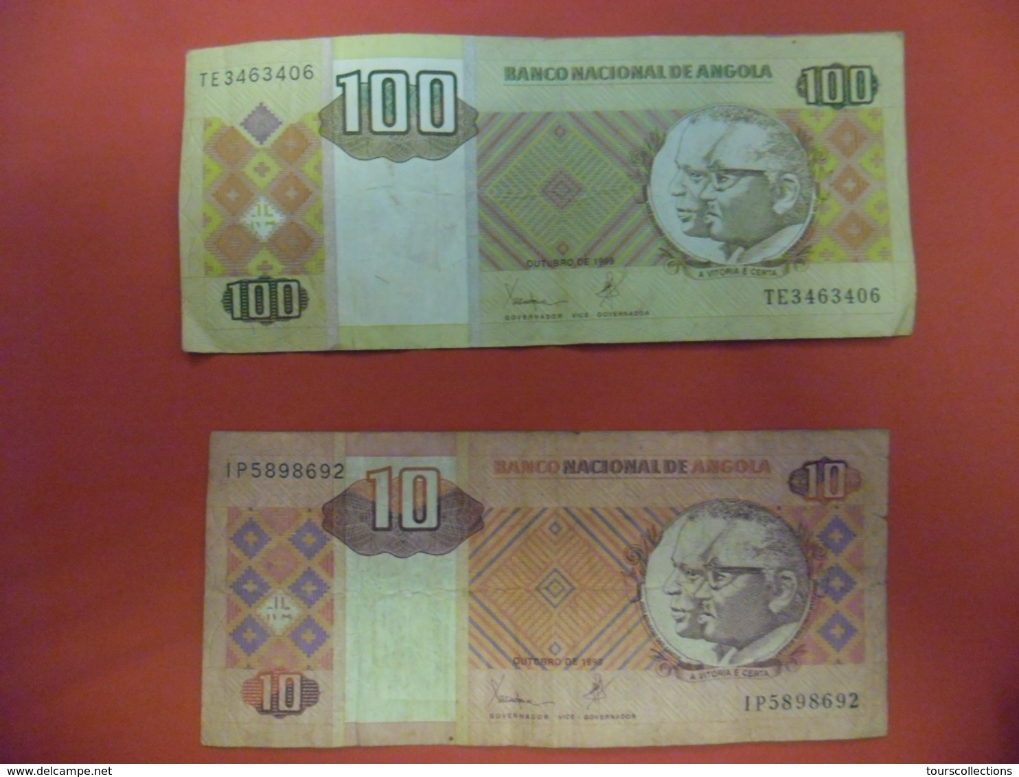 LOT 2 BILLETS ANGOLA De 10 Et 100 KWANZAS De 1999 - Angola