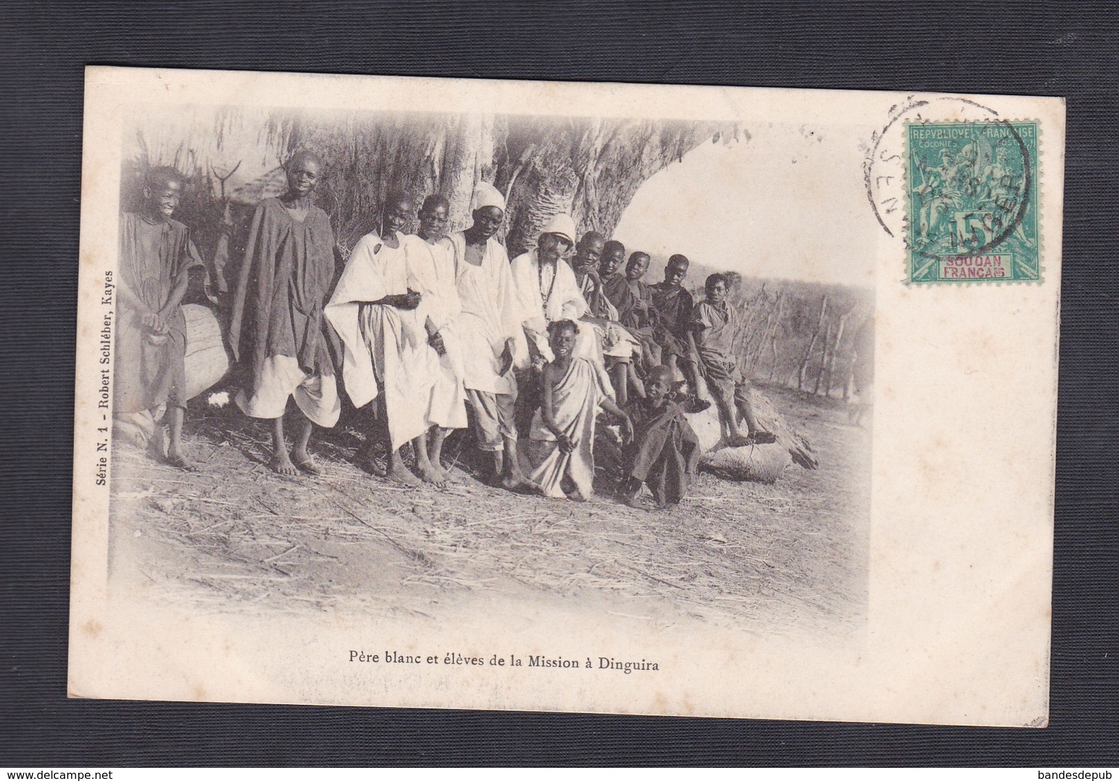 Soudan Francais Mali Pere  Blanc Et Eleves De La Mission à Dinguira ( Serie 1 Robert Schleber Kayes ) - Mali