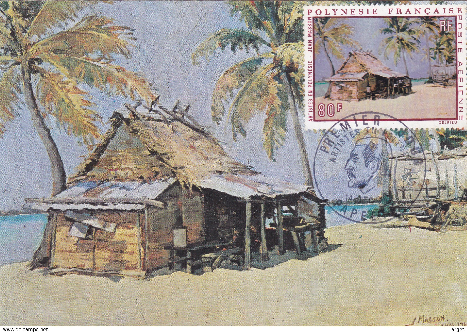 Carte-Maximum POLYNESIE N° Yvert PA 43 (Jean MASSON) Obl Sp Ill 1er Jour - Maximumkarten