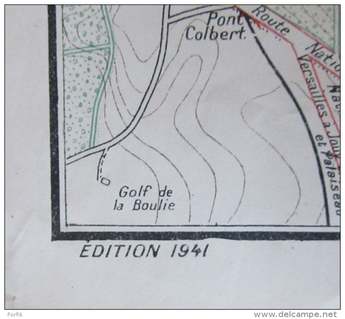 Carte Géographique De La Forêt De Meudon &amp; Bois Des Fausses-Reposes - Edition 1941 Sur Dans Livret 1937 - Mapas Geográficas