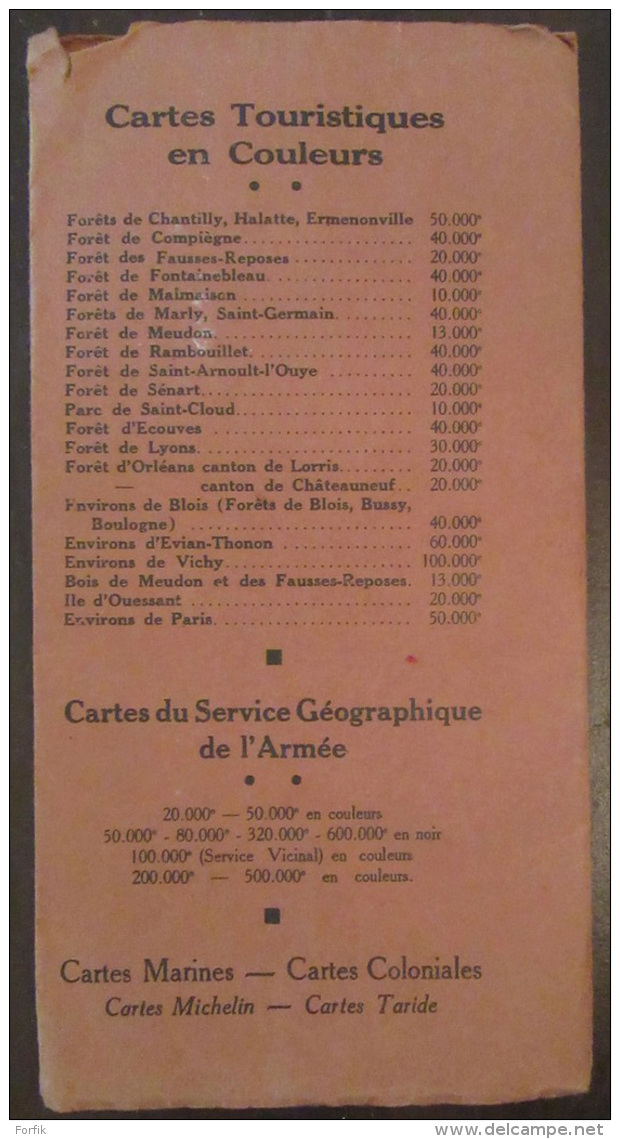 Carte Géographique De La Forêt De Meudon &amp; Bois Des Fausses-Reposes - Edition 1941 Sur Dans Livret 1937 - Geographical Maps