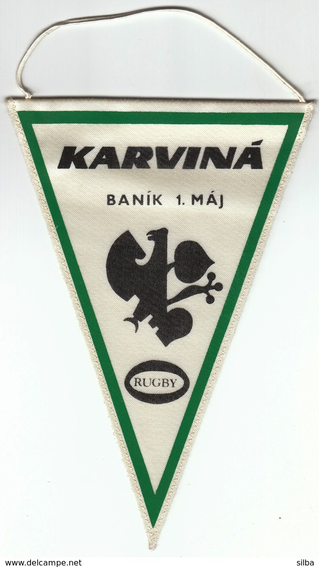 Rugby/ Czechoslovakia / Karvina, Banik 1. Maj / Flag, Pennant / Sport - Rugby