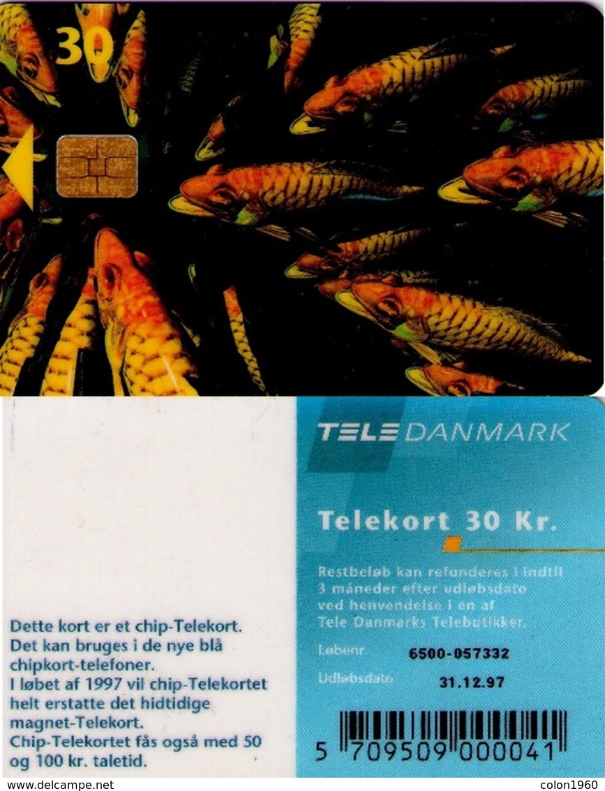 TARJETA TELEFONICA DE DINAMARCA. TDD004D, Fish; SN 6500 (074) - Dinamarca