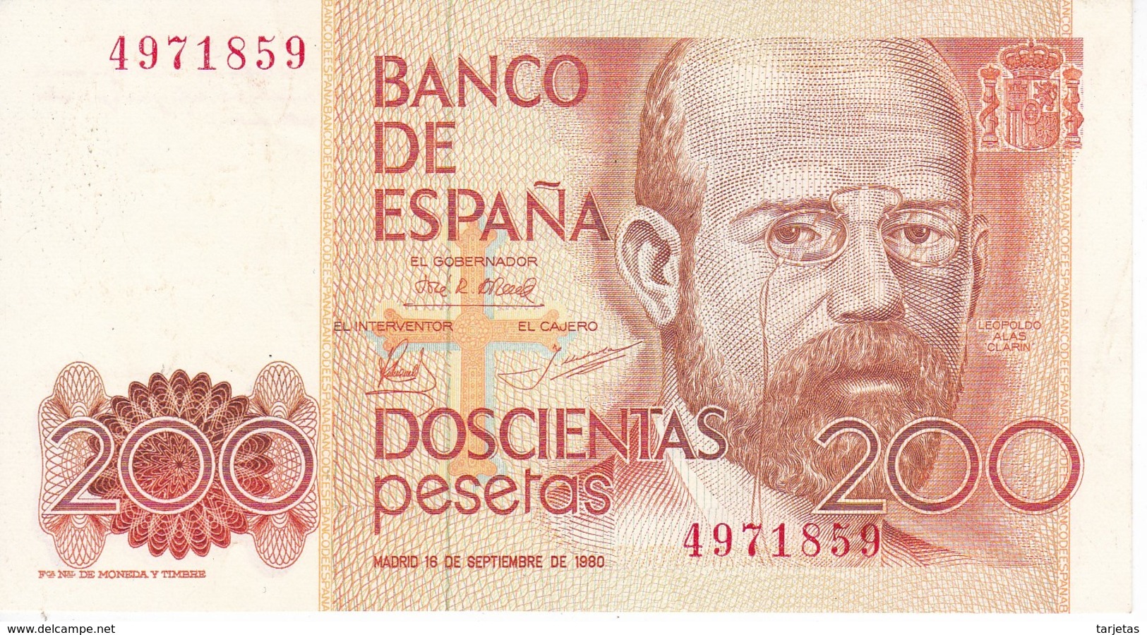 BILLETE DE ESPAÑA DE 200 PTAS DEL 16/09/1980 SIN SERIE CALIDAD EBC (XF)  (BANKNOTE) - [ 4] 1975-… : Juan Carlos I