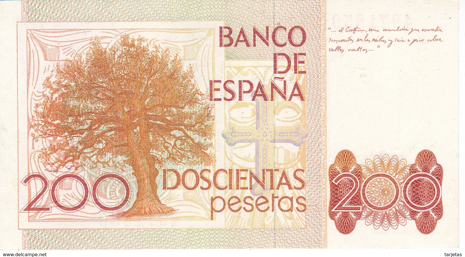 BILLETE DE ESPAÑA DE 200 PTAS DEL 16/09/1980 SIN SERIE CALIDAD EBC (XF)  (BANKNOTE) - [ 4] 1975-… : Juan Carlos I
