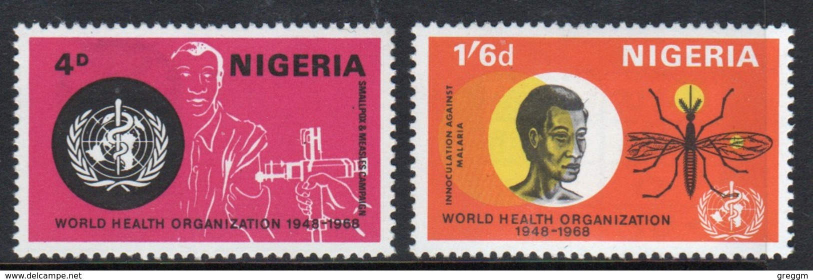 Nigeria Set Of Stamps Issued In 1968 To Celebrate World Health Organisation. - Nigeria (1961-...)