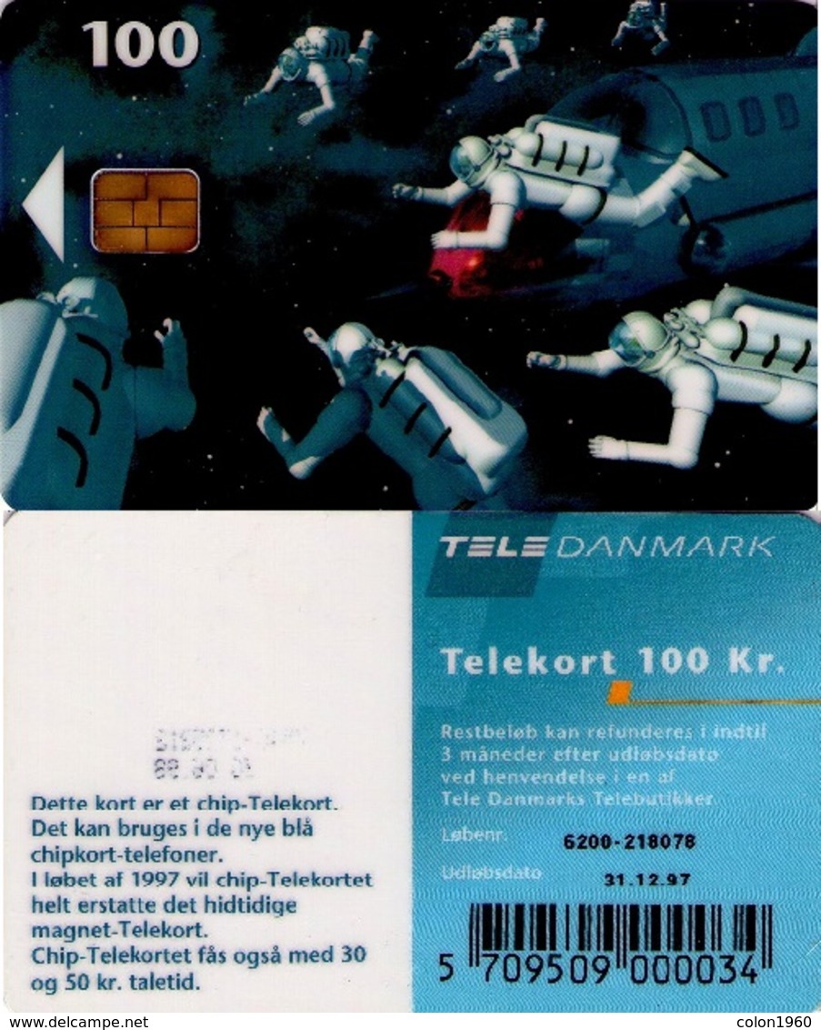 TARJETA TELEFONICA DE DINAMARCA. TDD006F, Space Men, SN 6200 TIRADA 3050 (092) - Dinamarca