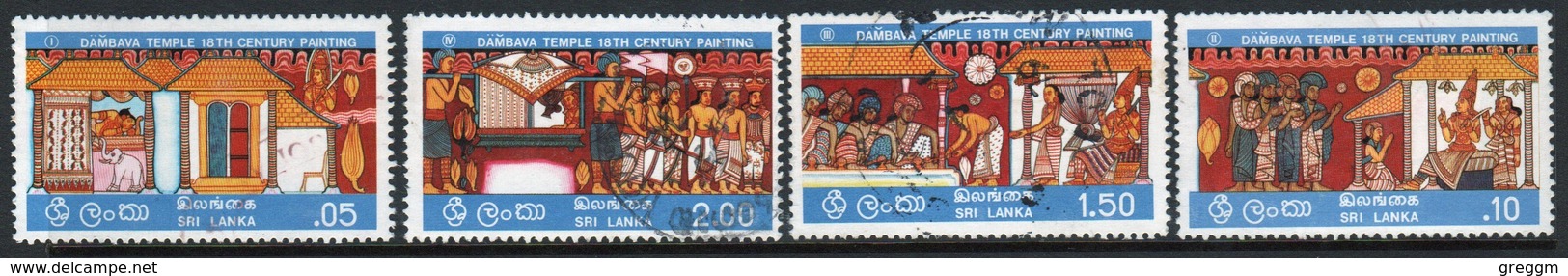 Sri Lanka Set Of Stamps To Celebrate Temple Paintings From 1976. - Sri Lanka (Ceylon) (1948-...)