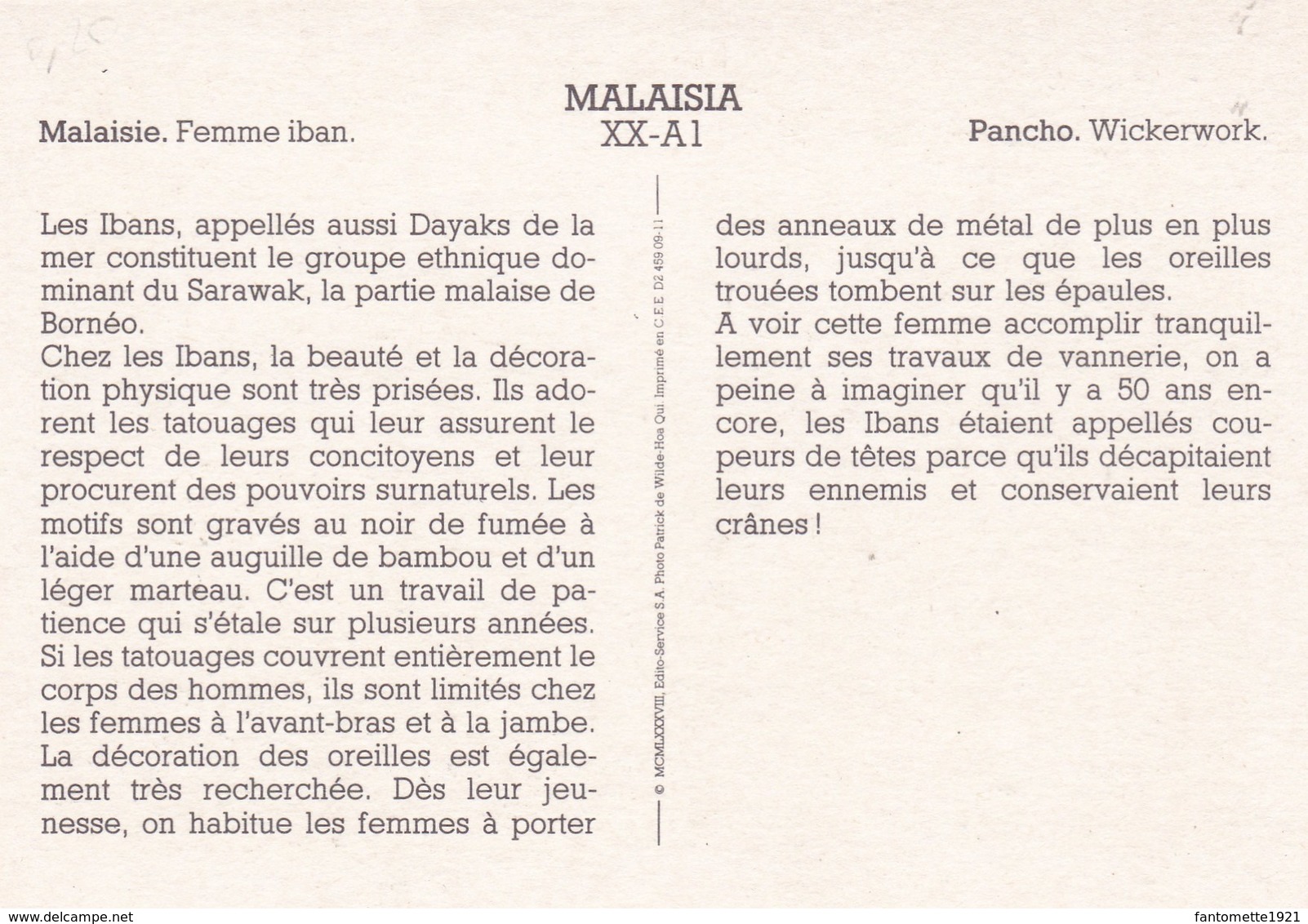 MALAISIE FEMME IBAN (dil389) - Malaysia