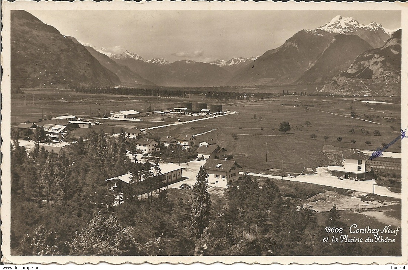 CONTHEY NEUF Et La Plane Du Rhone - VUE D'AVION - FORMATO PICCOLO - VIAGGIATA - (rif. H73) - Altri & Non Classificati