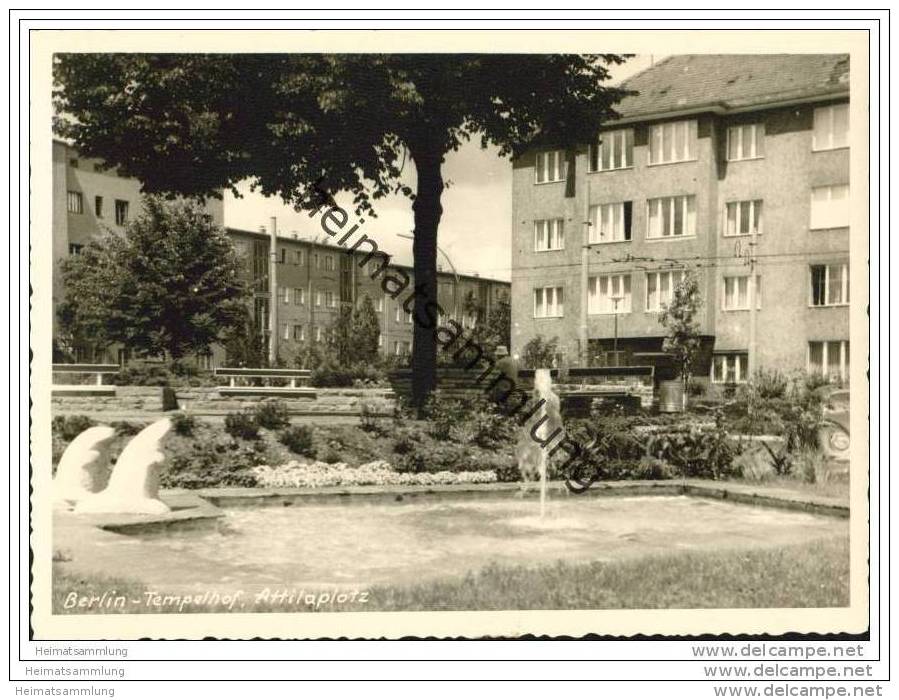 Berlin-Tempelhof - Attilaplatz - Biberbrunnen - Foto-AK Grossformat 60er Jahre - Tempelhof