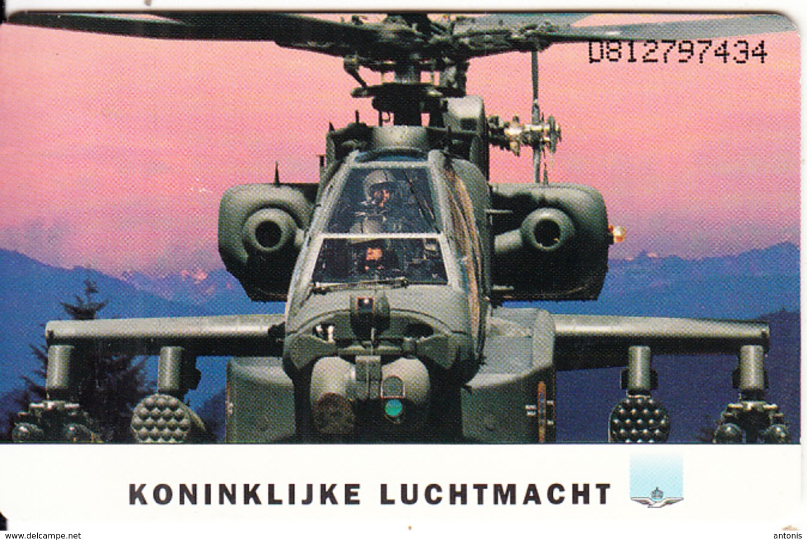 NETHERLANDS(chip) - Apache Helicopter, Chip Siemens 35, Tirage %1000, Used - Private