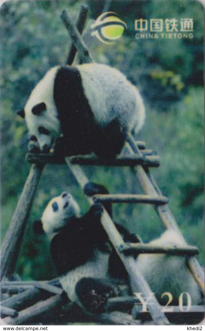 Télécarte De CHINE - ANIMAL - PANDA GEANT & Echelle - CHINA Tietong Phonecard - 454 - Chine