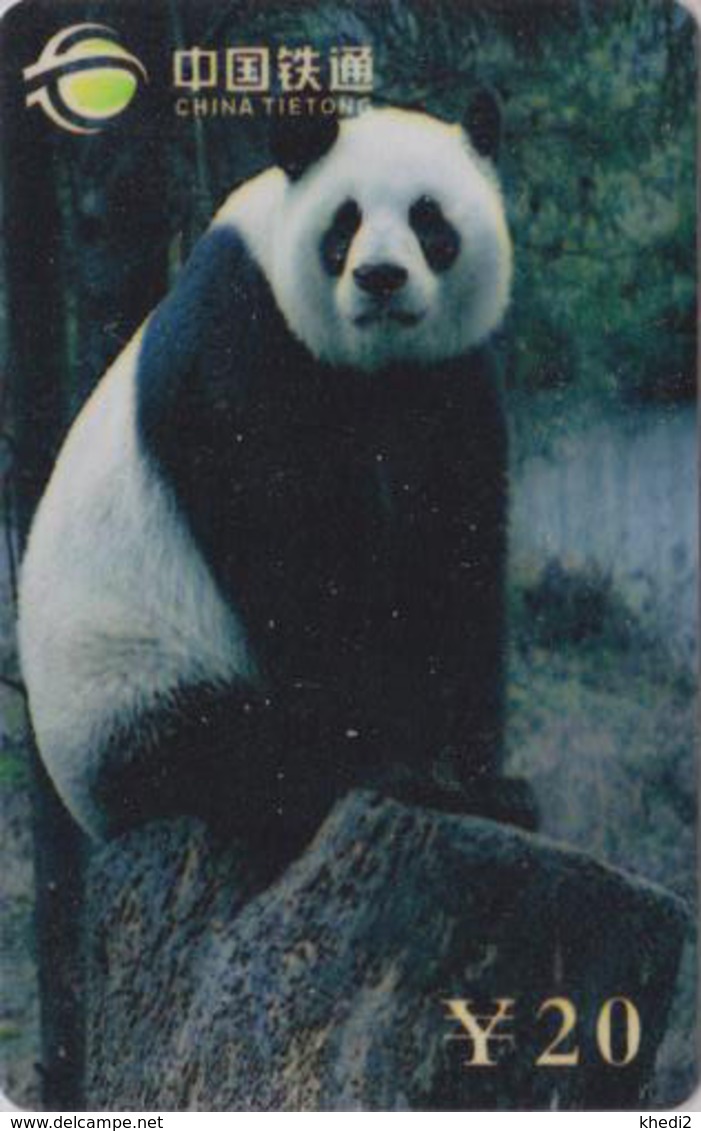Télécarte De Chine - Animal - PANDA GEANT Sur Rocher - China Tietong Phonecard - Pandabär - 457 - Cina