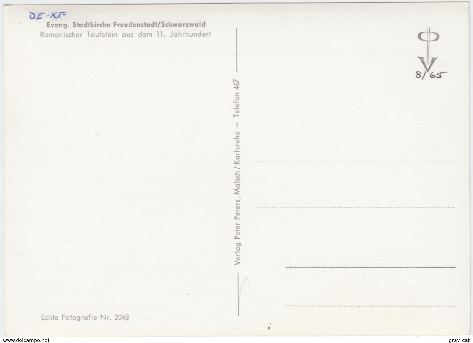 Romanischer Taufstein Aus Dem 11 Jahrhundert, Unused Postcard [21397] - Freudenstadt