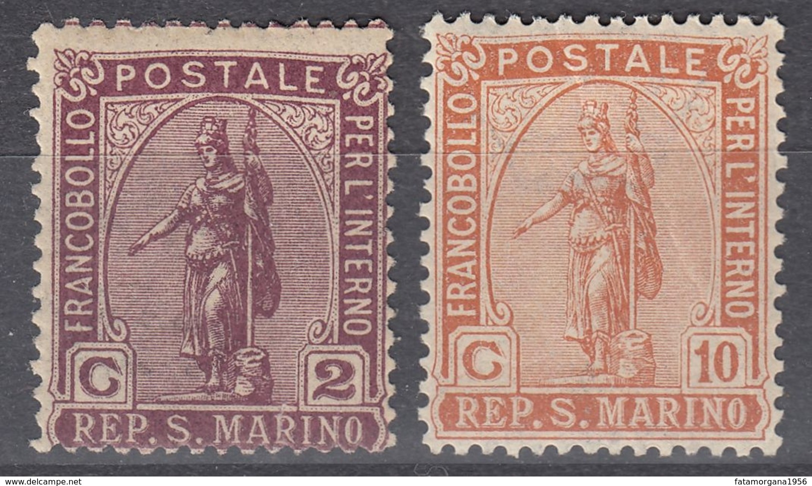 SAN MARINO - 1922 - Lotto Due Valori Nuovi MH: Yvert 81 E 83,  Come Da Immagine. - Oblitérés