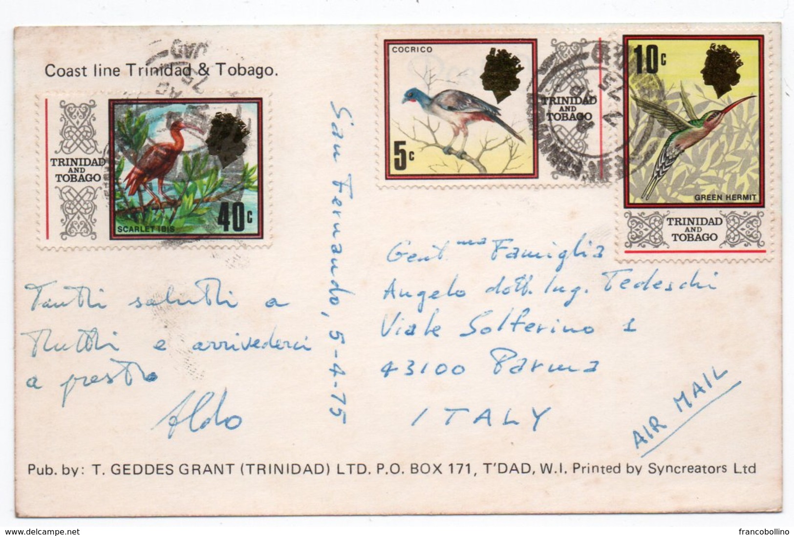 TRINIDAD & TOBAGO - COAST LINE / THEMATIC STAMPS - BIRDS - Trinidad