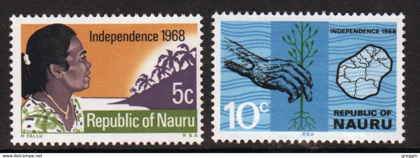 Nauru 1968 Set Of Stamps Issued To Celebrate Independence. - Nauru