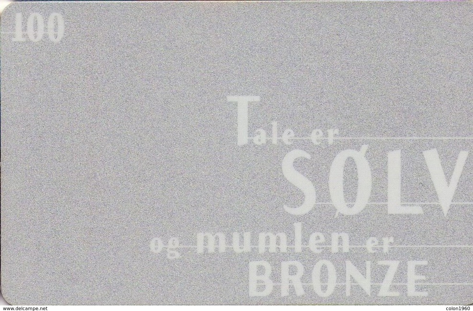 DINAMARCA. TDD016. Talk Is Silver. 07-1998. (034) - Dinamarca