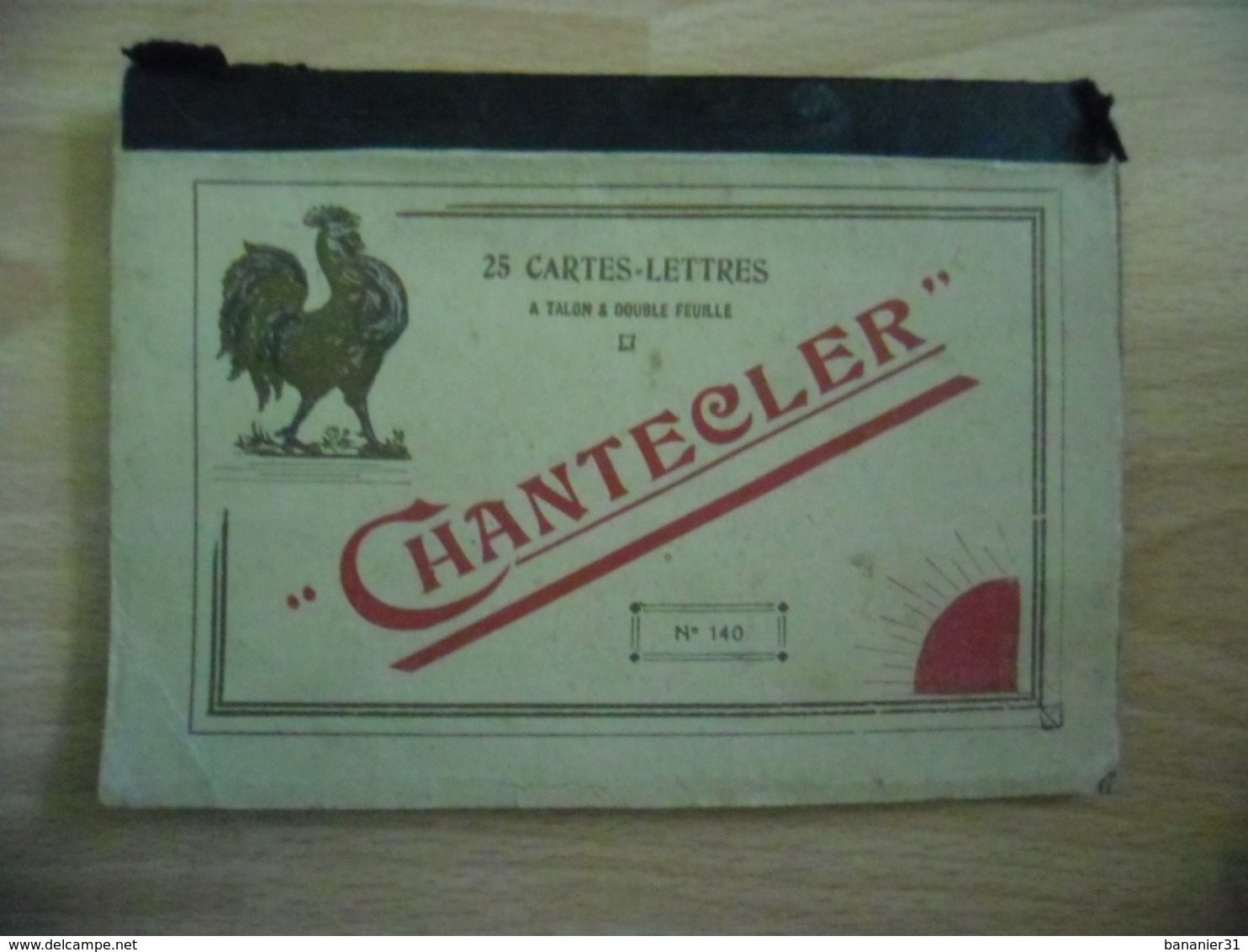 2 Cartes Lettres à Talon Et Double Feuille COQ Chantecler N° 140 - Carnets