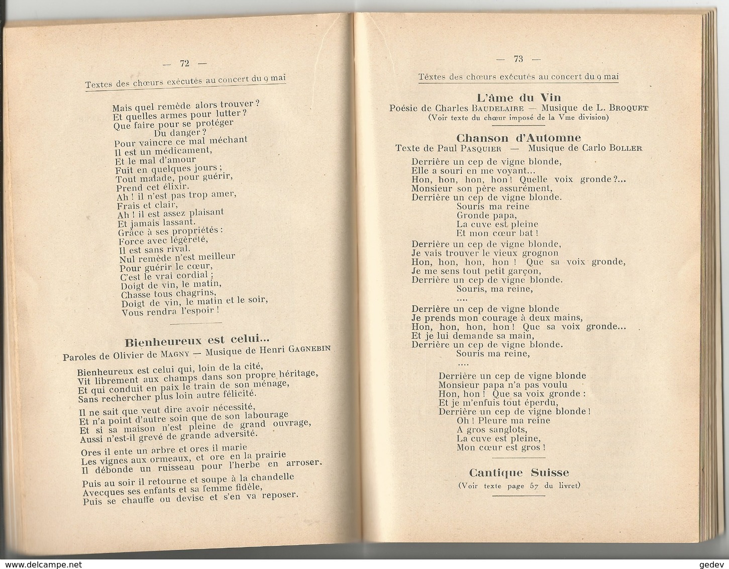 Suisse, Payerne, Livret De Fête, Programme Officiel, Fête Cantonale Des Chanteurs Vaudois (1937) - Autres & Non Classés