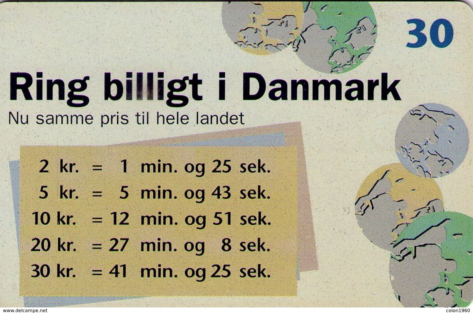 DINAMARCA. TDD040. RING BILLIGT I DANMARK - PRICES. 01-2001. (069) - Dinamarca