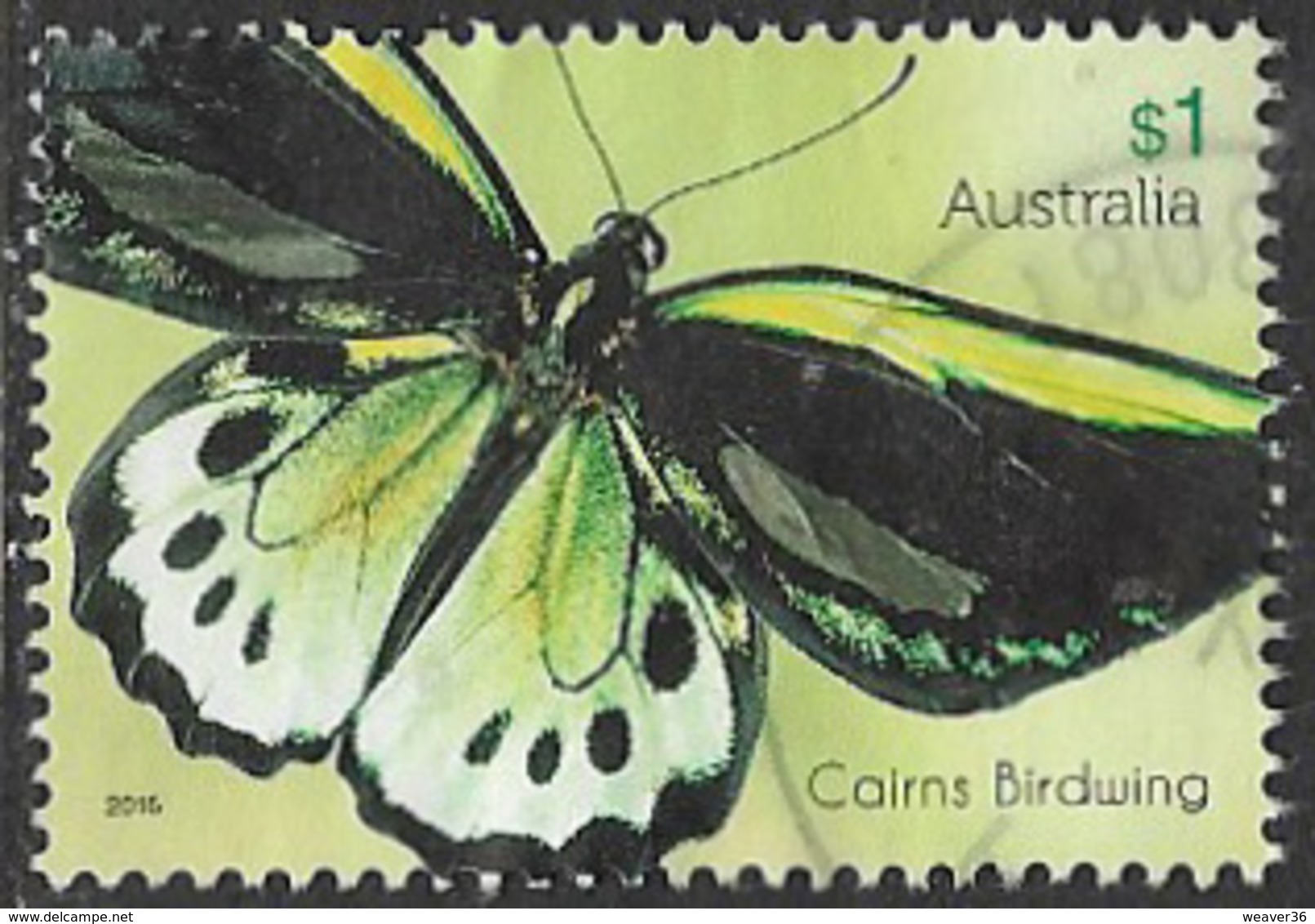 Australia 2016 Butterflies $1 Type 3 Sheet Stamp Good/fine Used [37/31115/ND] - Used Stamps