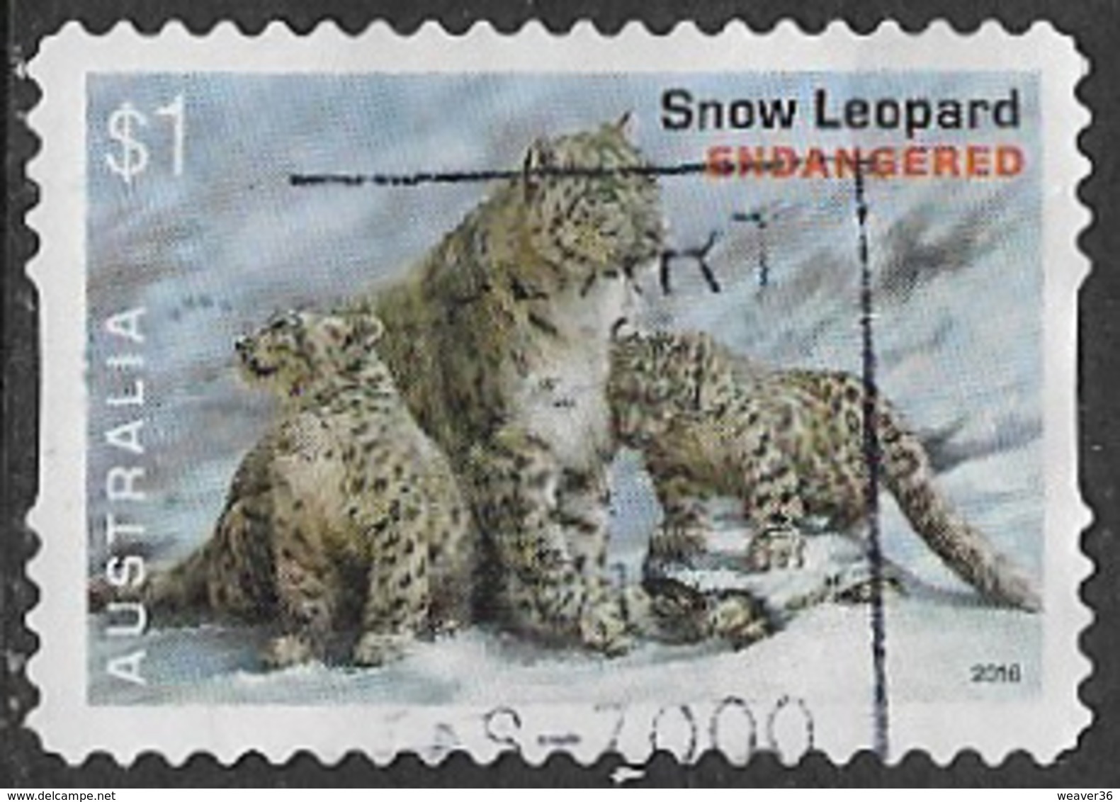 Australia 2016 Endangered Wildlife $1 Type 4 Self Adhesive Good/fine Used [36/30084/ND] - Oblitérés