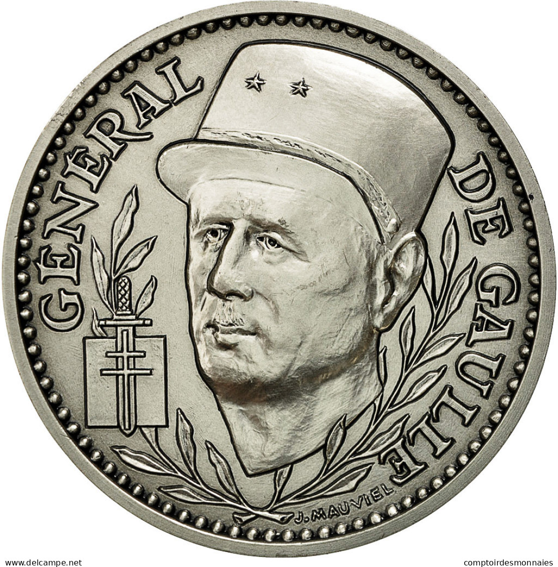 France, Médaille, Seconde Guerre Mondiale, Général De Gaulle, Mauviel, SPL+ - Altri & Non Classificati