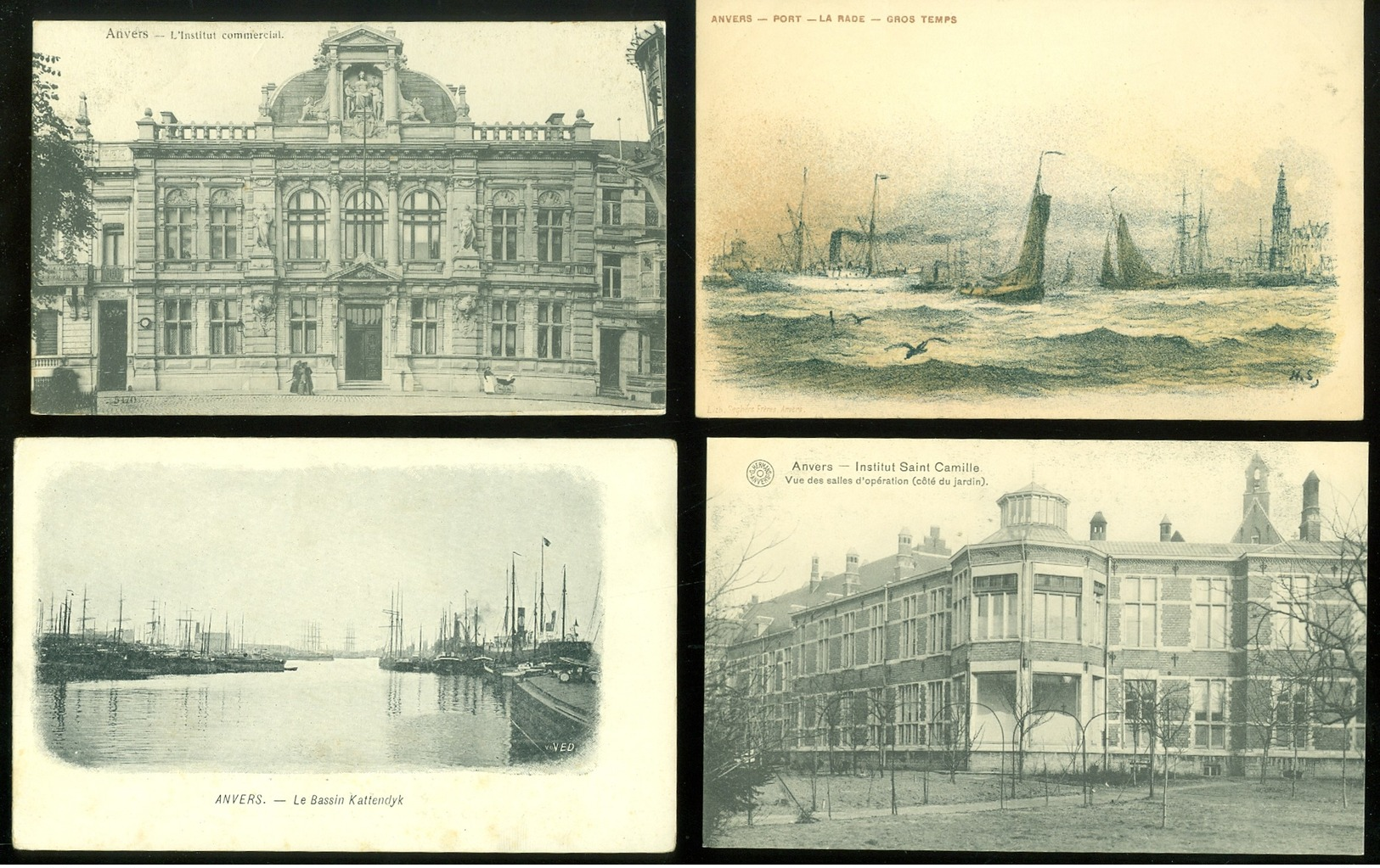 Beau lot de 60 cartes postales de Belgique  Anvers      Mooi lot van 60 postkaarten van België  Antwerpen - 60 scans