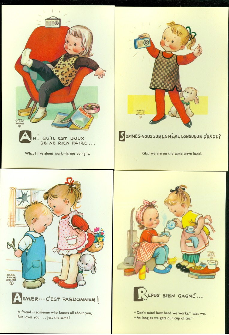 Beau Lot De 19 Cartes Postales De Fantaisie Illustrateur Mabel Lucie Attwell     Mooi Lot Van 19 Postkaarten  Fantasie - 5 - 99 Cartes