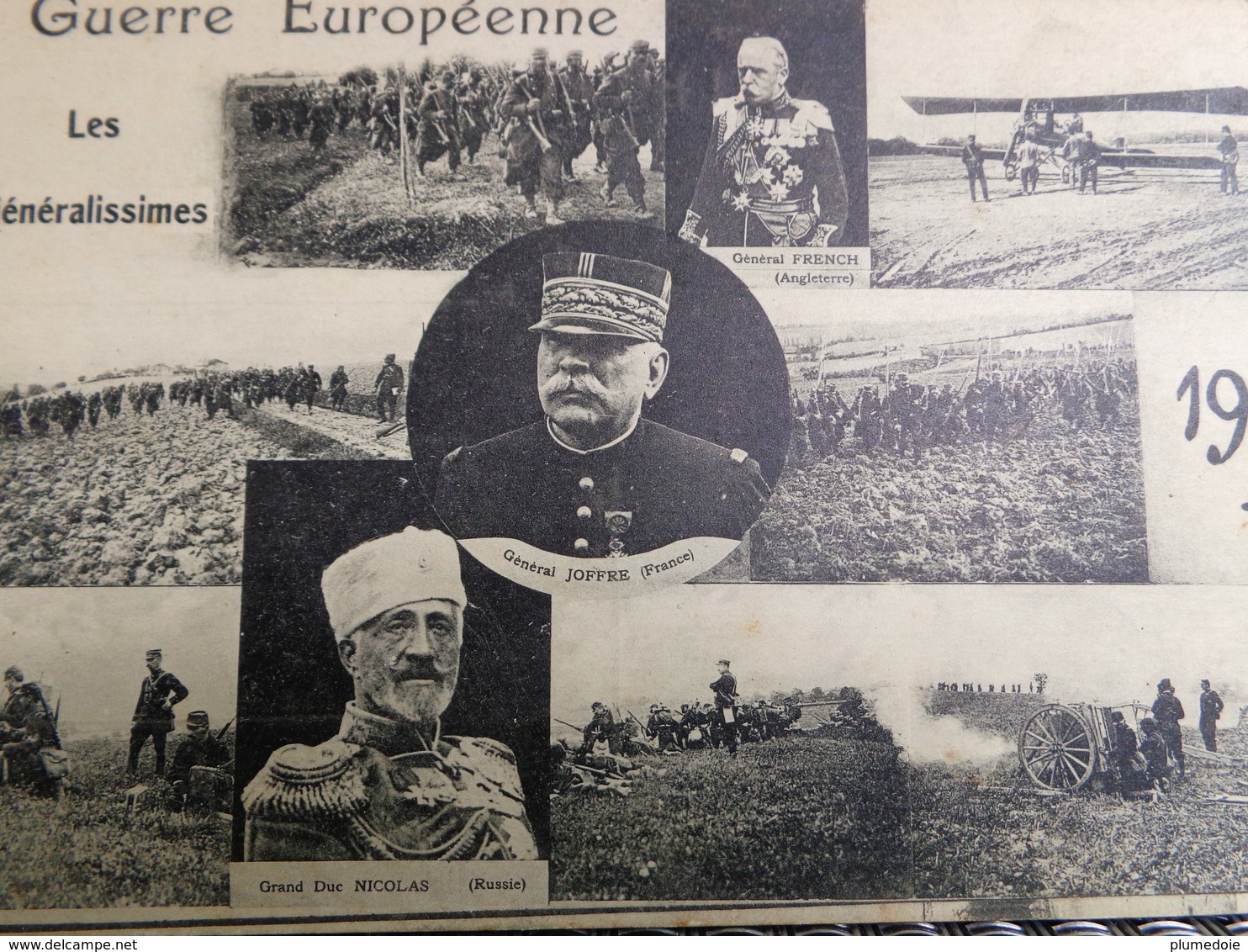 Cpa  WW1 LES GENERALISSIMES 1914 JOFFRE FRENCH GRAND DUC NICOLAS DE RUSSIE REGIMENT SOLDATS  POILUS     WWI - Guerre 1914-18