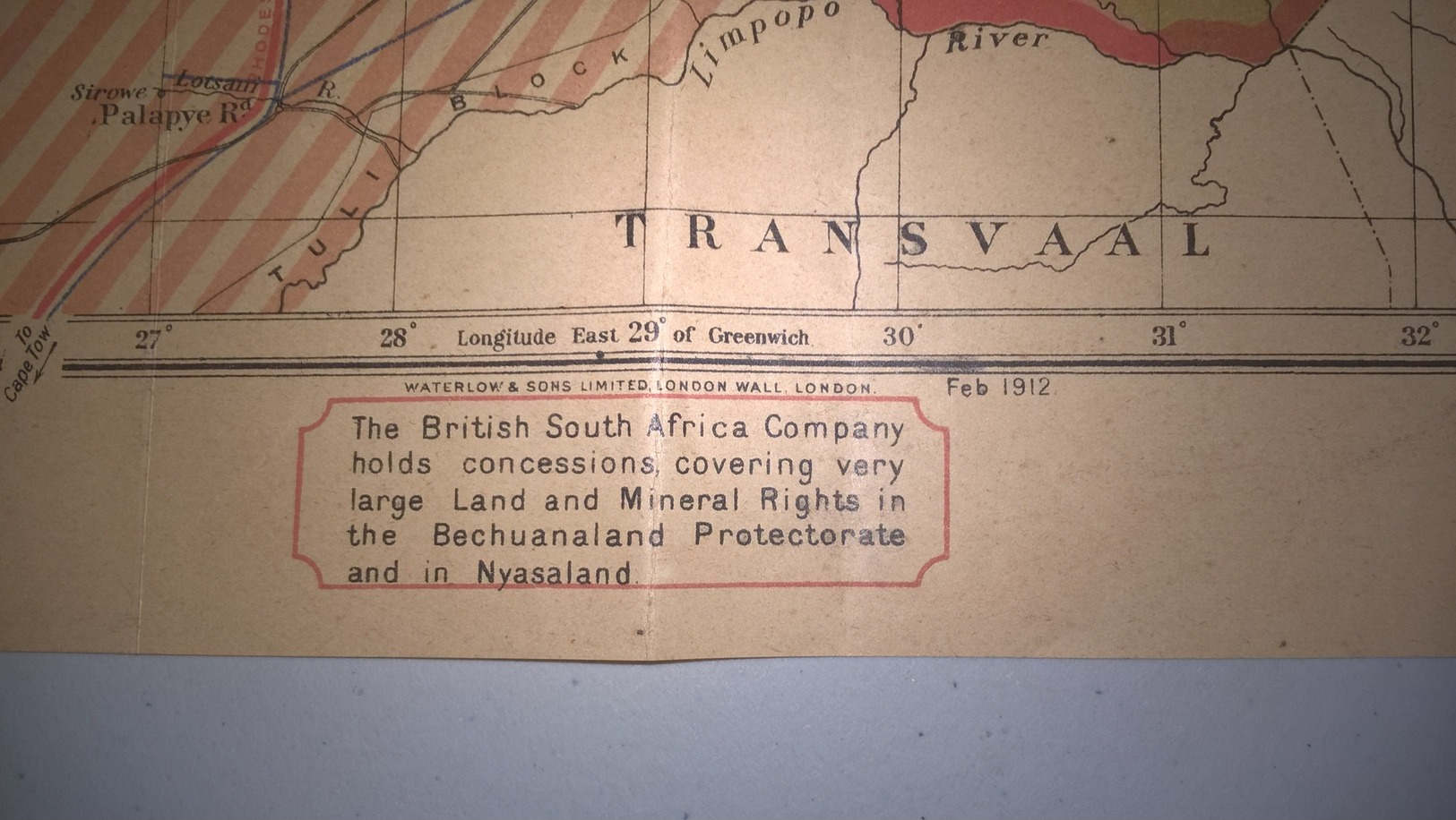 Carte Rhodésie / Rhodesia  Sous Administration De La British South Africa Company BSAC - 1890 - 43 X 48 Cm - Cartes Géographiques