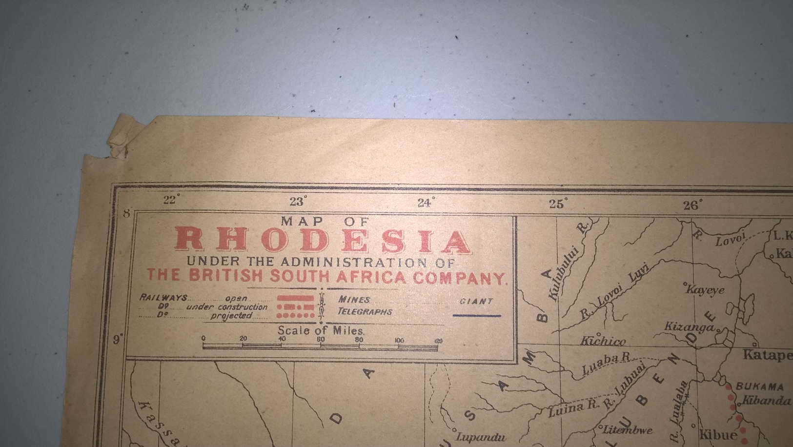 Carte Rhodésie / Rhodesia  Sous Administration De La British South Africa Company BSAC - 1890 - 43 X 48 Cm - Cartes Géographiques