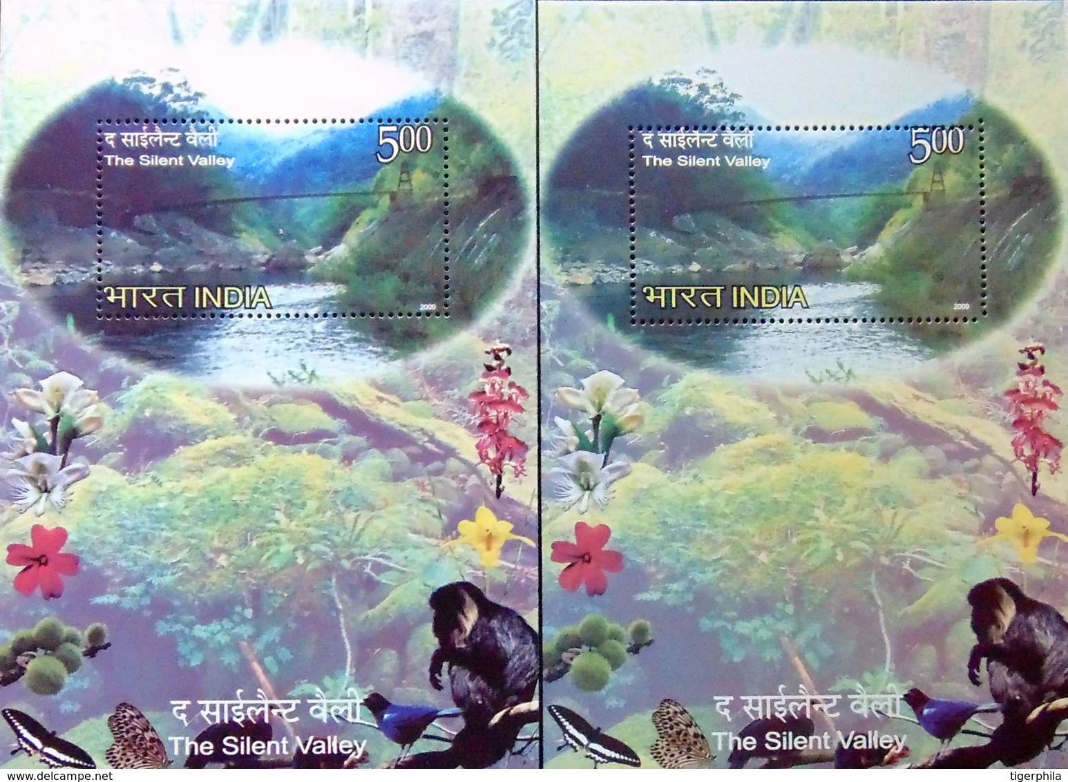 INDIA 2009 Silent Valley M/S COLOUR VARIATION MINIATURE SHEET MNH - Variétés Et Curiosités