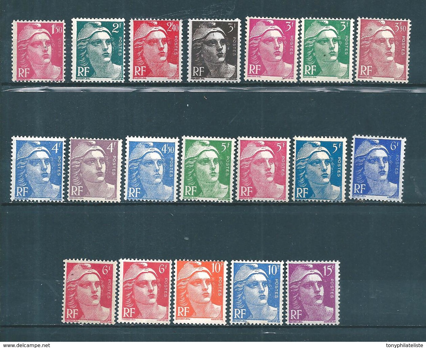 France Timbres De 1945/47 Marianne De Gandon N°712 A 724 Série Complète Neufs ** - 1945-54 Marianne De Gandon