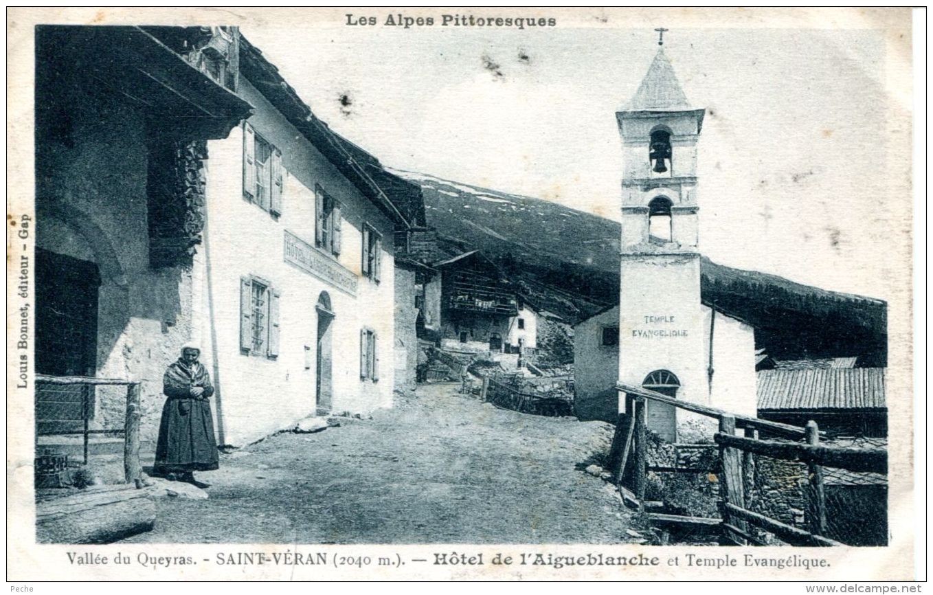 N°63633 -cpa Saint Véran -hôtel De L'Aigueblanche-temple événgélique- - Saint-Vérand