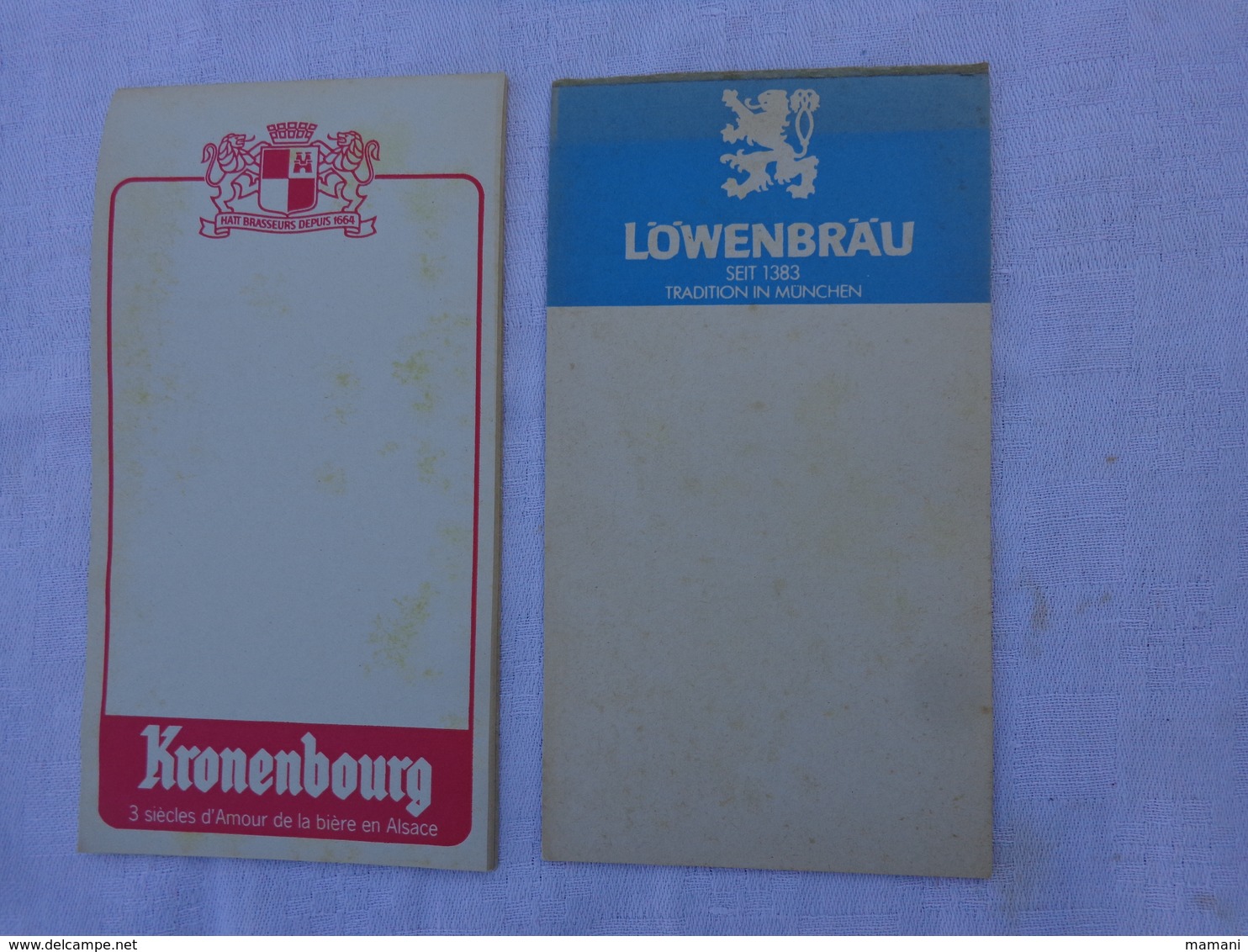 Lot De 2 Carnets De Bloc -incomplet- Kronenbourg Et Lowenbrau Seit 1383 Tradition In Munchen .lot 3 - Alcolici