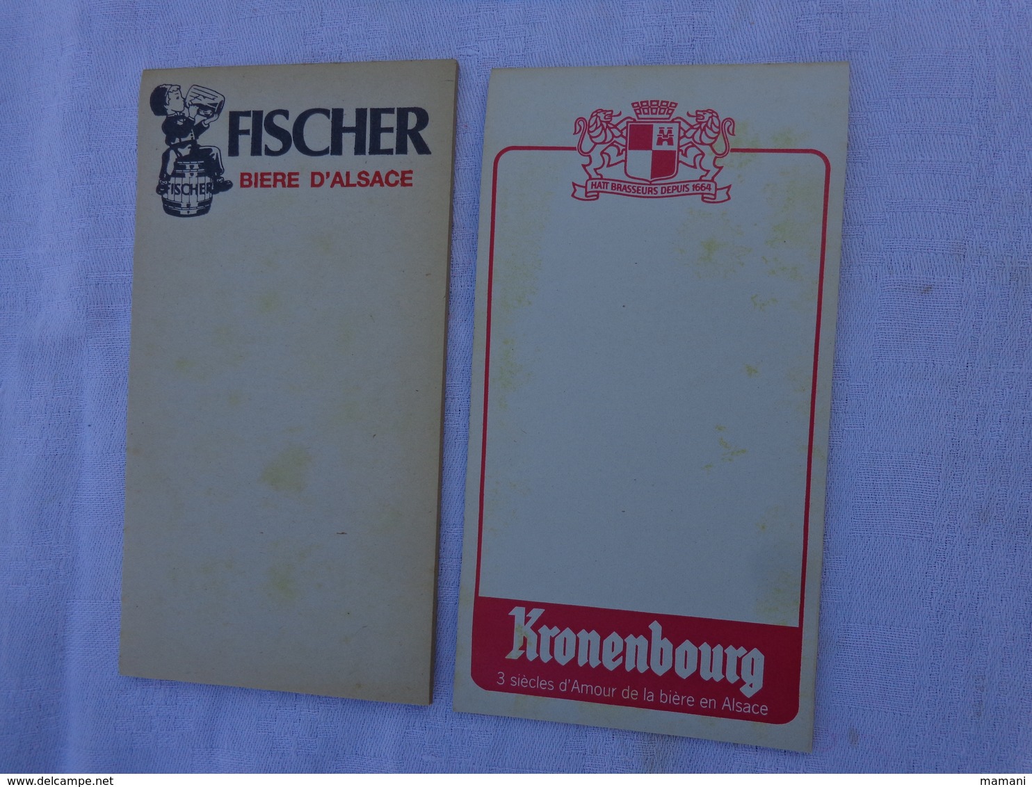 Lot De 2 Carnets De Bloc -incomplet- Kronenbourg Et Fischer Biere D'alsace.lot 4 - Alcools