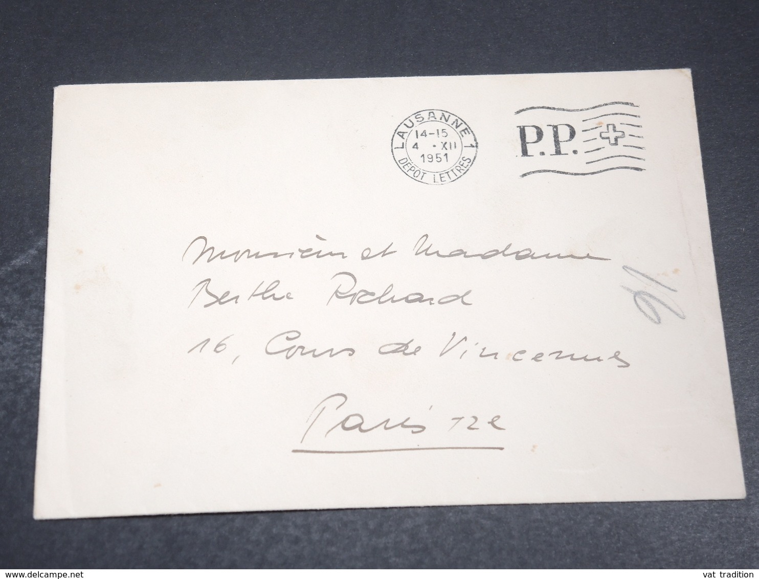 SUISSE - Enveloppe De Lausanne En Port Payé Pour La France En 1951 - L 20030 - Poststempel