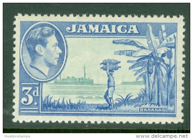 Jamaica: 1938/52   KGVI    SG126b    3d   Greenish Blue &amp; Ultramarine  MH - Jamaica (...-1961)