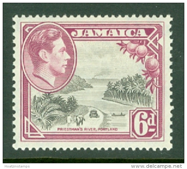 Jamaica: 1938/52   KGVI    SG128a    6d   [Perf: 13&frac12; X 13]   MH - Jamaica (...-1961)