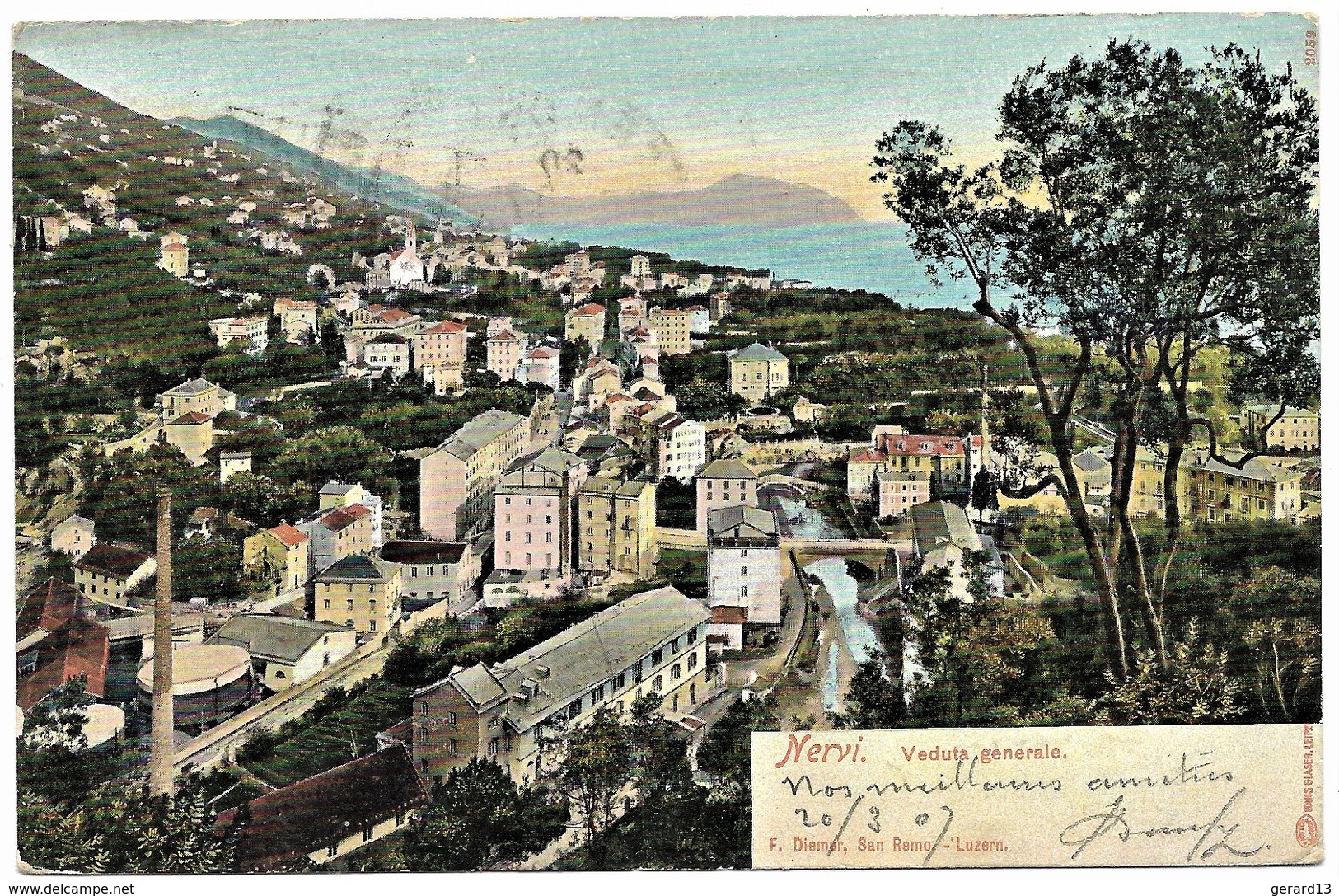 ITALIA Liguria NERVI Veduta Generale Pionnière 1907 - Other & Unclassified