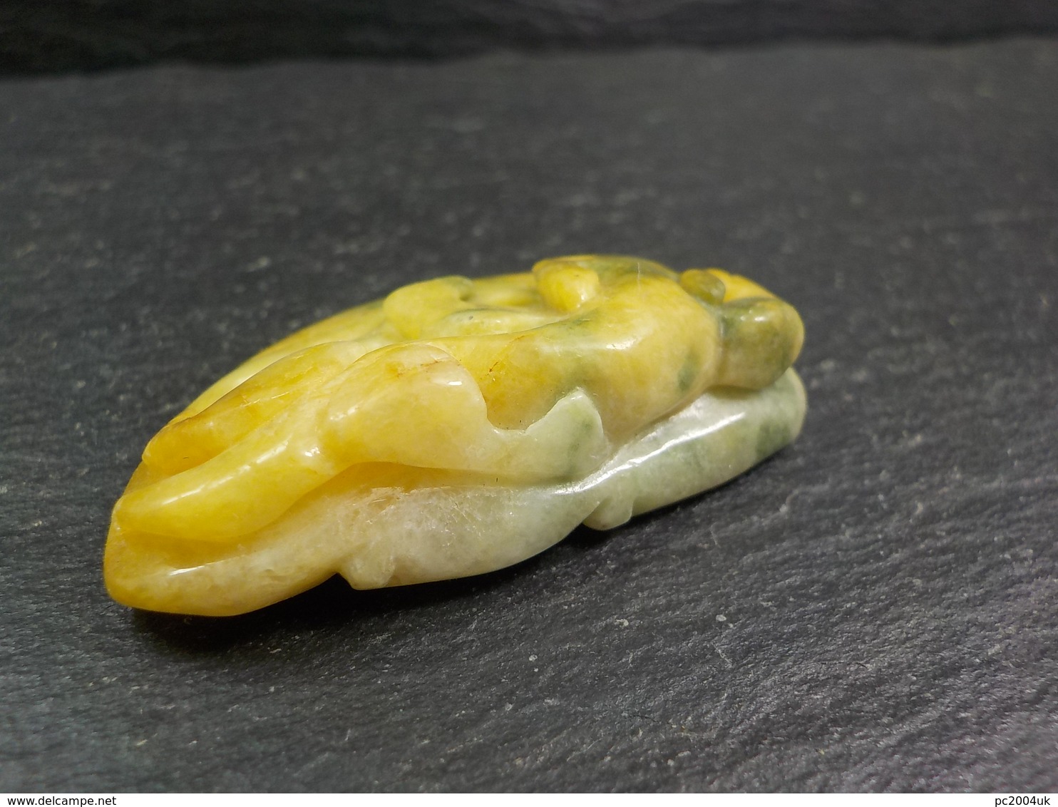 FREE SHIPPING. A Carved Jade Pendant Of A Ruyi On A Lotus Leaf. FREE SHIPPING. - Art Oriental