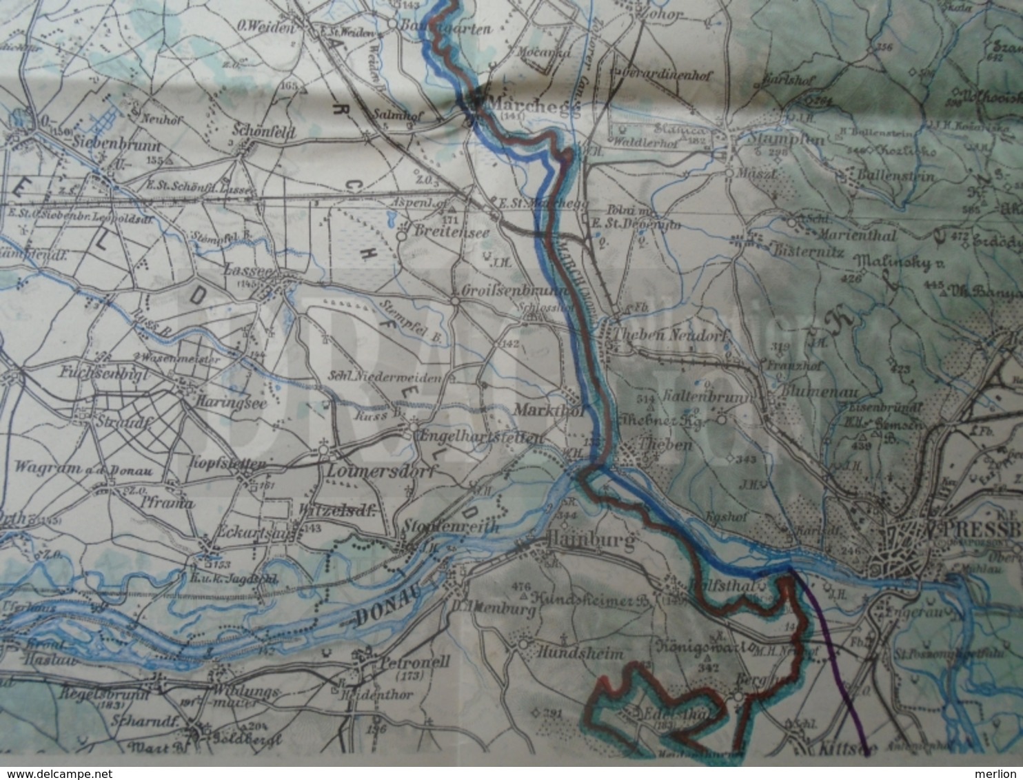 DC33.7 Die Grenze An Der March Und Die Gegen Von FELDSBERG Und Hohenau Pressburg Landshut Wien Ca 1919-20 - Topographical Maps