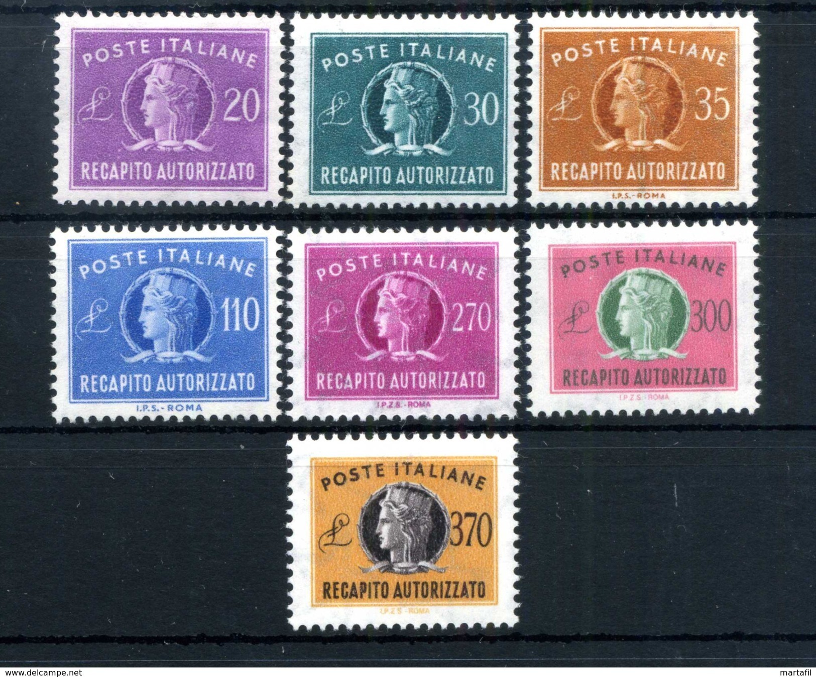 1955-90 REP. IT. REC AUTORIZZATO N.12/18 SERIE COMPLETA MNH ** - Altri & Non Classificati